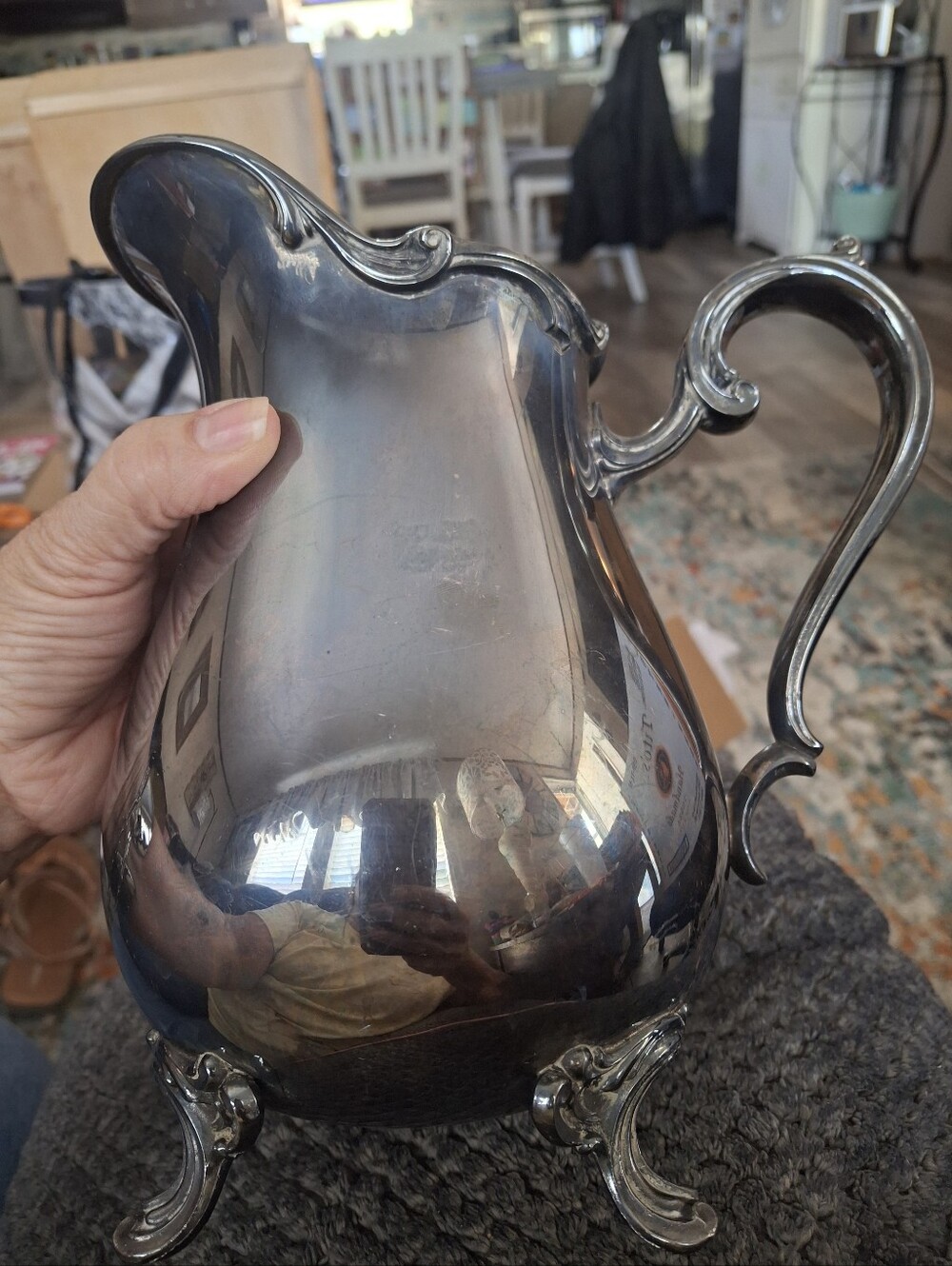 Vintage Style Silver Pitcher - Polished Silver Finish